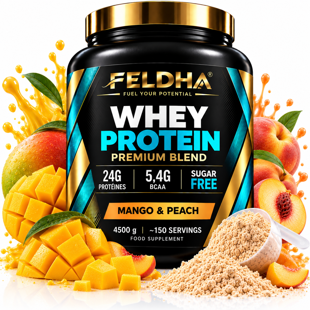 Whey Protein FELDHA — 4500g — Mango-Peach