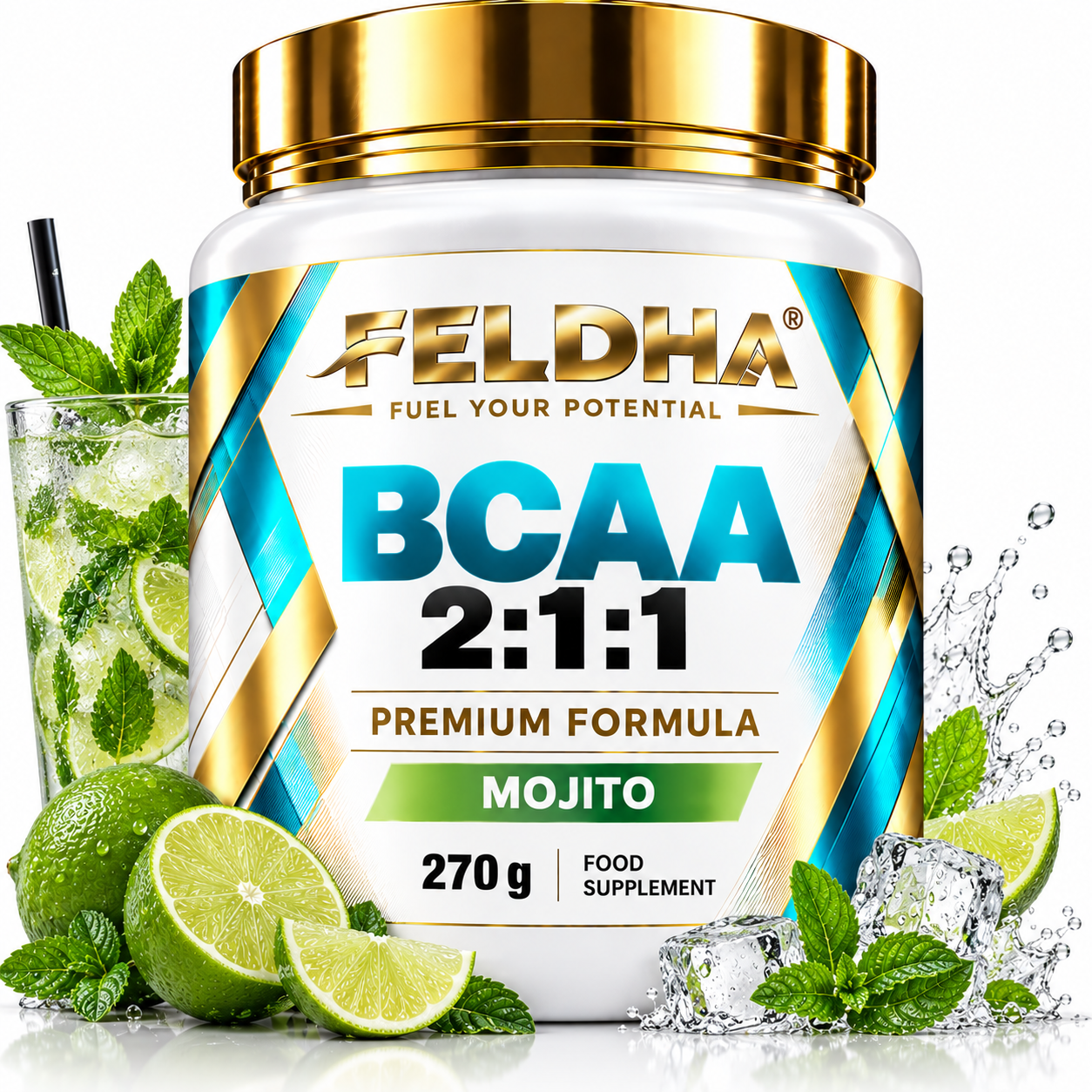 BCAA 2:1:1 FELDHA — 270g — Mojito