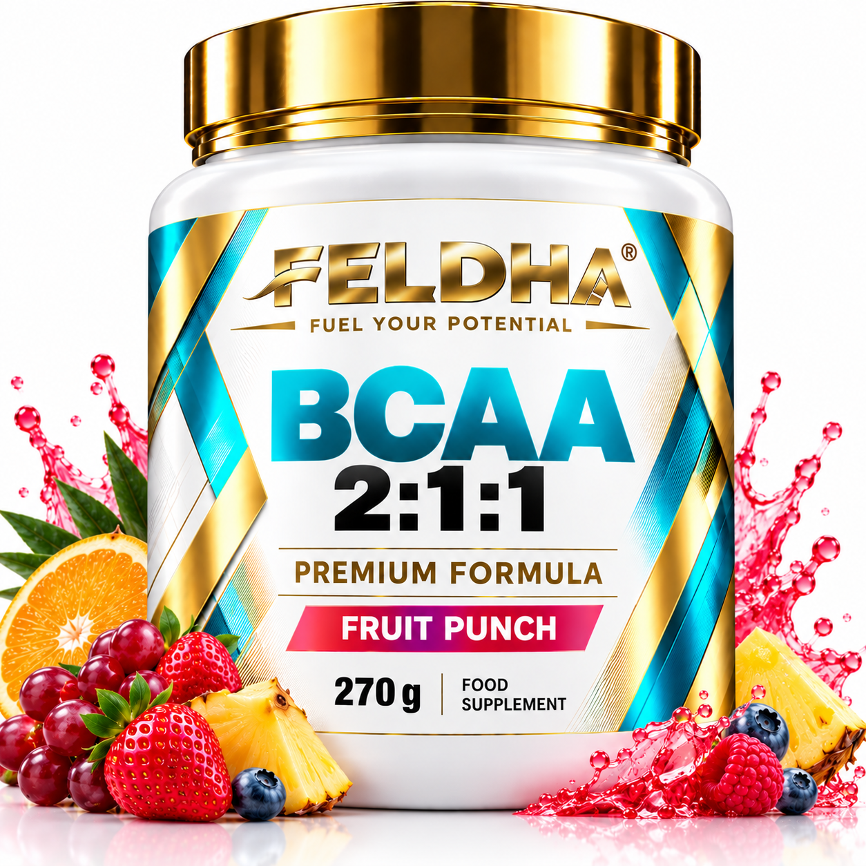BCAA 2:1:1 FELDHA — 270g — Fruit Punch
