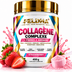 Collagène Complexe + Fibres & Aminos FELDHA — 450g — Strawberry