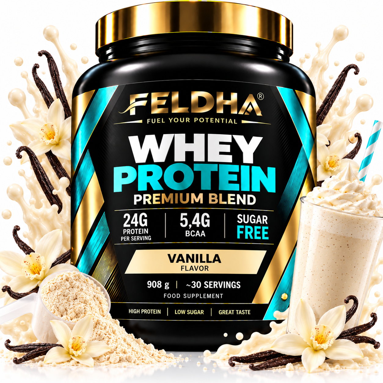 Whey Protein FELDHA — 908g — Vanilla